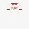 Dolce & Gabbana White Buon Appetito Cropped Cotton T-shirt In White