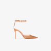 Amina Muaddi Tan Julia Heels In Brown