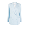 Casablanca Double-breasted Viscose-silk Blazer In Blue