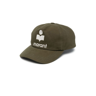 Isabel Marant Tyron Embroidered-logo Canvas Baseball Cap In Green