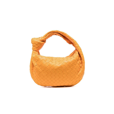 Bottega Veneta Orange Teen Jodie Intrecciato Leather Shoulder Bag