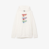 Versace Teen White Triple Print Safety Pin Logo Cotton Hoodie In Neutrals
