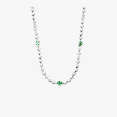 GUCCI STERLING SILVER INTERLOCKING G NECKLACE,701611J841017920120