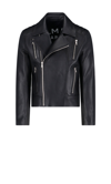Balmain Leather Biker Jacket In Black