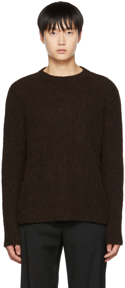 Giorgio Armani Ssense Exclusive Brown Rib Sweater