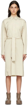 Arch The Beige Two-way Twisted Midi Dress In Beige