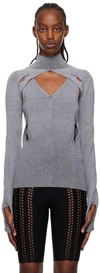 Dion Lee Gray Skivvy Turtleneck & Tank Top Set In Dove/dusk Grey