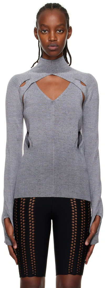 Dion Lee Gray Skivvy Turtleneck & Tank Top Set In Dove/dusk Grey