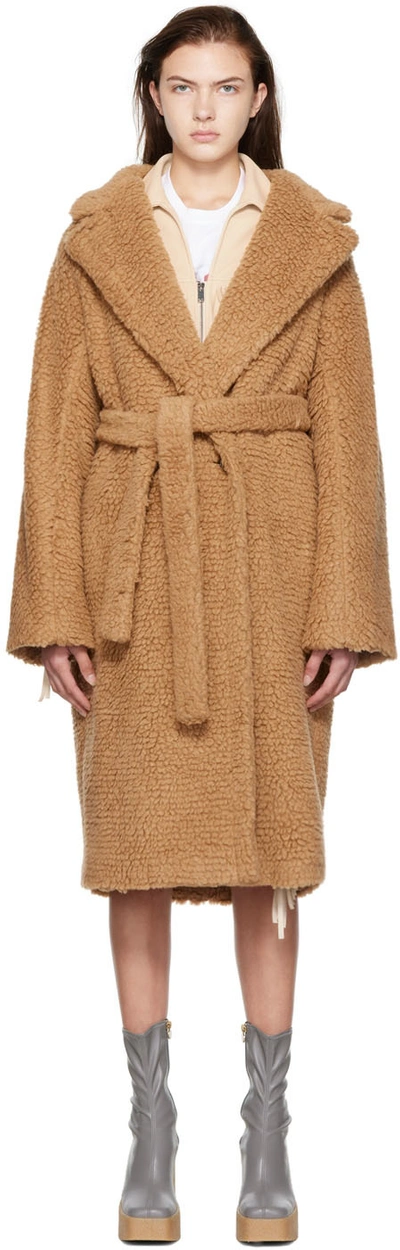 Stella Mccartney Tan Wrap Coat In 2545 Biscuit