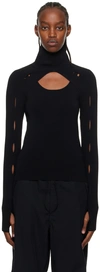 DION LEE BLACK SLASH TURTLENECK & TANK TOP SET