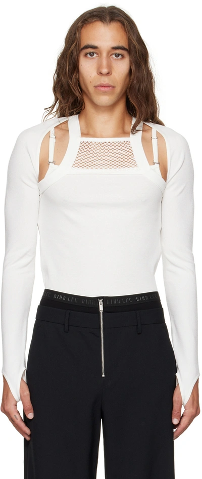 Dion Lee White Bolero Long Sleeve T-shirt In Ivory