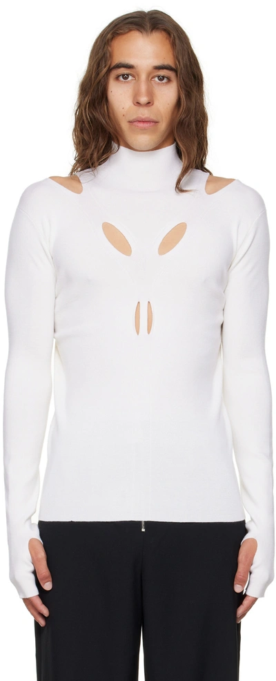 Dion Lee Off-white Skivvy Turtleneck In Ivory