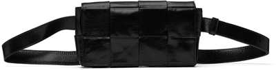 Bottega Veneta Cassette Intrecciato-leather Belt Bag In Black-silver