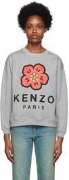 Kenzo Logo Comfort Wool Sweater In Grey