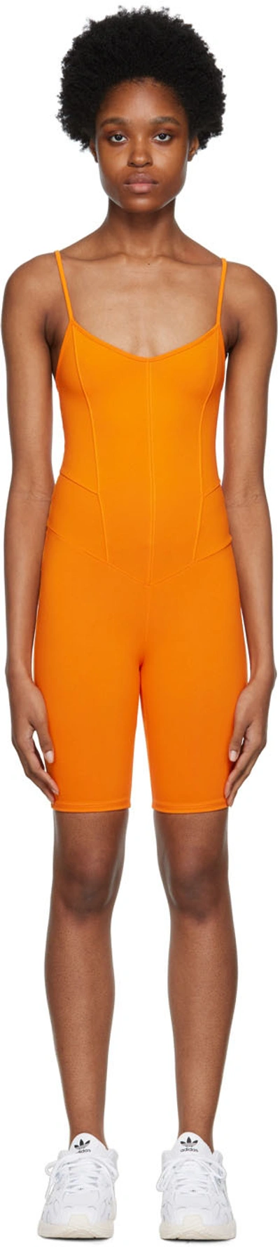 Live The Process Orange Corset Bodysuit In Orange Poppy T33