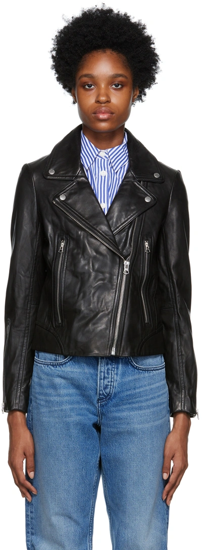 Rag & Bone Black Mack Leather Jacket In Blk