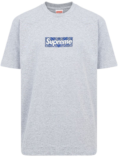 Supreme Bandana Box Logo T-shirt In Grey