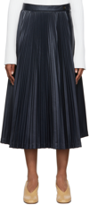 3.1 Phillip Lim Navy Asymmetric Midi Skirt In In404 Ink