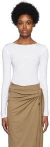 Wolford Memphis Long-sleeved Bodysuit In 1300 White