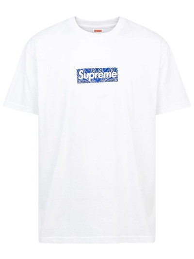 Supreme Bandana Box Logo T-shirt In White ModeSens