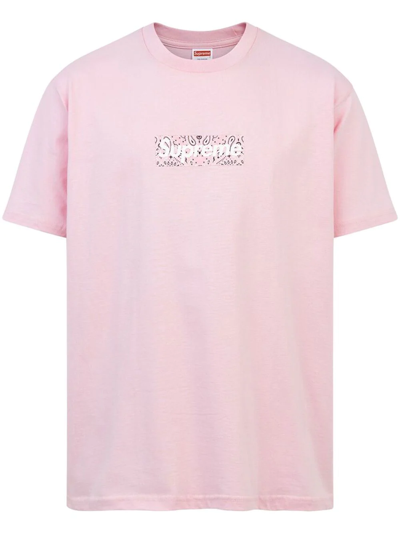Supreme Bandana Box Logo T-shirt In Pink