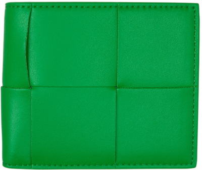 Bottega Veneta Green Bifold Wallet In Parakeet_silver
