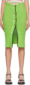 CORMIO GREEN LAURA MIDI SKIRT