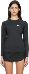 Nike Women's Essential Long-sleeve Hydroguard Swim Shirt In Black