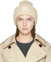 Acne Studios Pansy Logo-patch Wool Beanie Hat In Oatmeal Melage