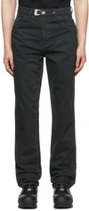 Objects Iv Life Buckle-detail Straight-leg Jeans In Anthracite Grey