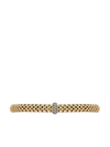 Fope 18kt Yellow Gold Flexible White Diamond Bracelet In Gold