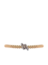 Fope 18kt Rose And White Gold Flexible Pavé Set Diamond Bracelet In Pink