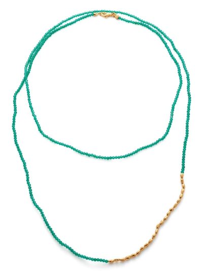 Monica Vinader Mini Nugget Beaded Long Necklace In Gold