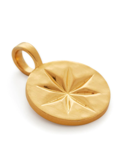 Monica Vinader Guiding Star Round Pendant In Yellow Gold