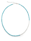 Monica Vinader Mini Nugget Recycled Sterling-silver And Turquoise Beaded Necklace In Silver