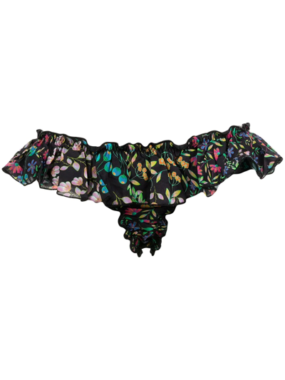 Cynthia Rowley Floral-print Ruffled Bikini Bottoms In Multi