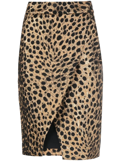 Genny Leopard-print Asymmetric-skirt In Maculata