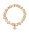 Sydney Evan 14k Yellow Gold Shell Mother Of Pearl Diamond Beaded Bracelet In Gold