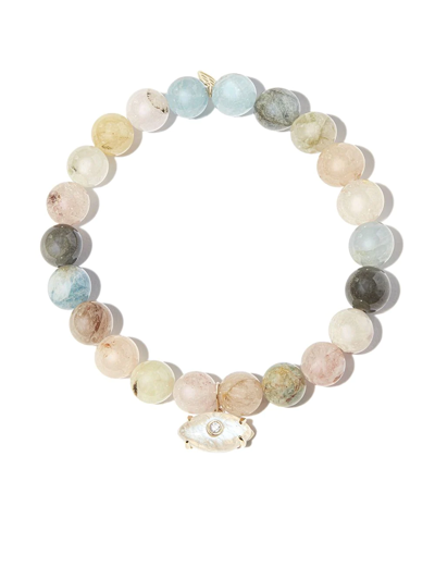 Sydney Evan 14kt Yellow Gold Evil Eye Morganite Bracelet