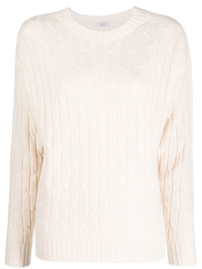 Peserico Ribbed Wool-blend Jumper In Rosa