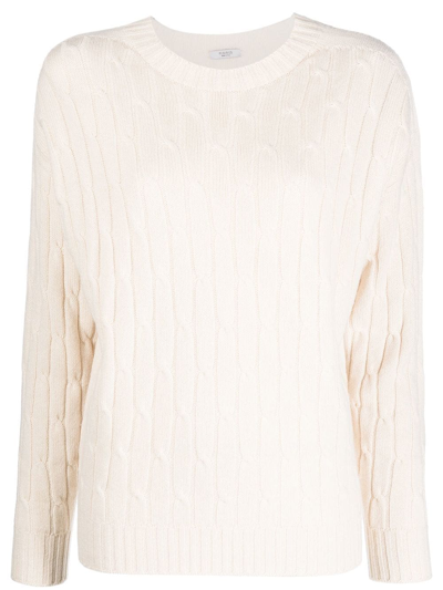 Peserico Ribbed Wool-blend Jumper In Pink