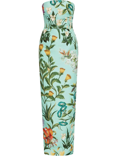 oscar de la renta green floral dress Oscar de la Renta