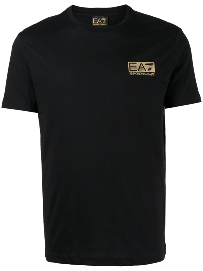 Ea7 Logo-print Crew-neck T-shirt In Black