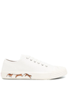 Kenzo Tiger-print Low-top Sneakers In White