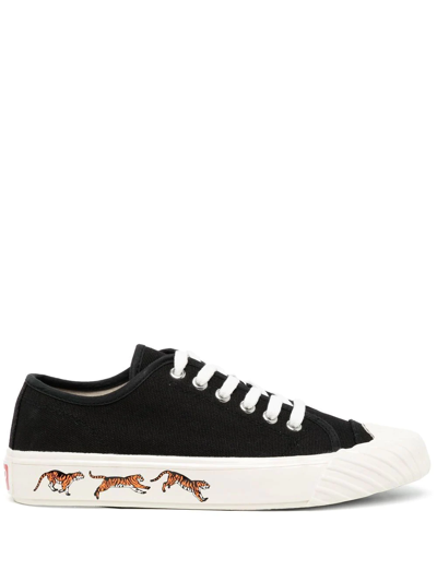 Kenzo Tiger-print Low-top Trainers In Black