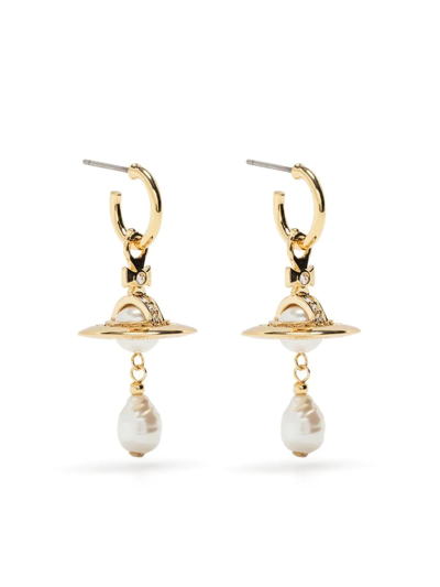 Vivienne Westwood Orb Drop Earrings In Gold