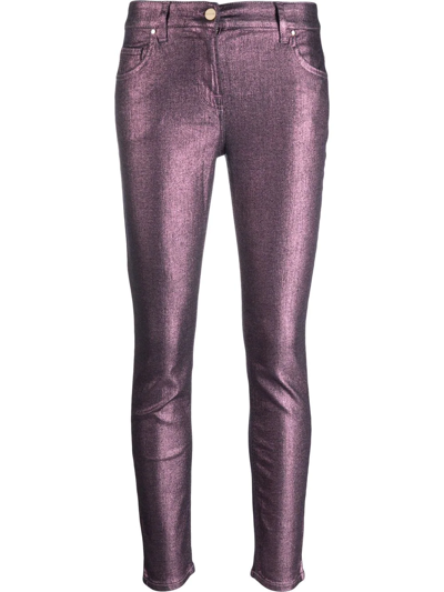 Blugirl High-waisted Skinny Trousers In Purple