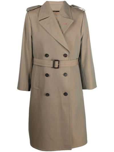 Maison Margiela Double-breasted Wool Coat In Brown