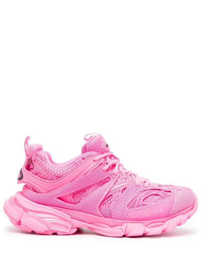 Balenciaga Track Mesh Low-top Sneakers In 5810 Fluo Pink/black