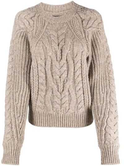 Isabel Marant Paloma Cable-knit Jumper In 50ta Taupe